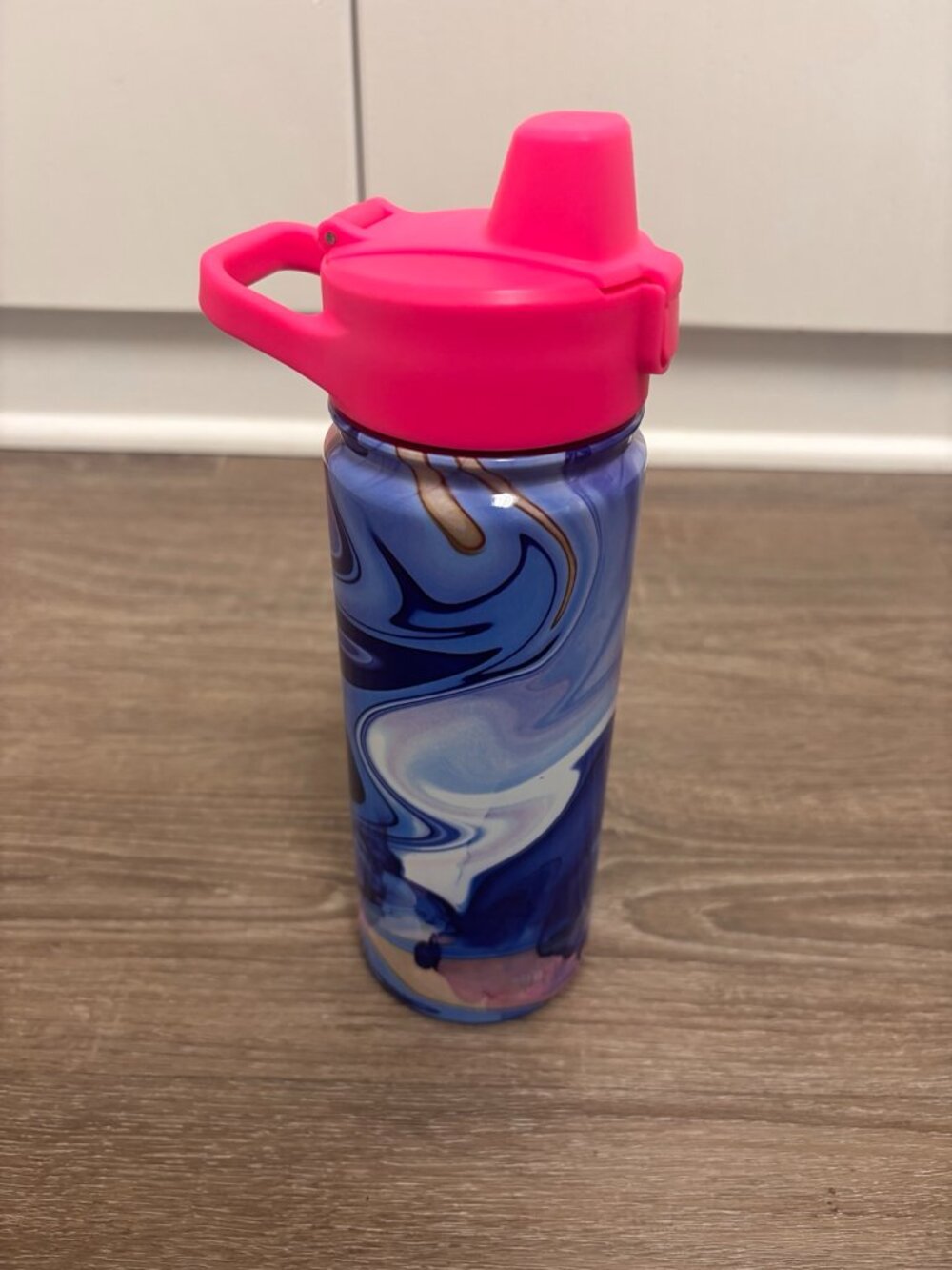 Simple Modern Summit 18oz Water Bottle Blue Marble Pink Straw Lid NEW